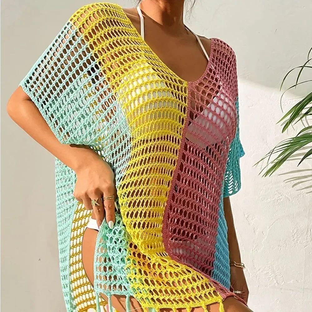 Pastel Crochet Beach Cover Up - Picture 3 of 6